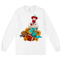 White Football Frappe Coffee Long Sleeve Tee - FaDigitalArtStudio