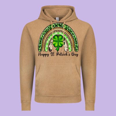 Happy St. Patrick's Day Rainbow Vintage Hoodie Designed By Oliviacreatesart