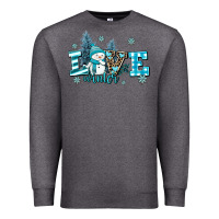 Charcoal Heather love winter Premium Sweatshirt - AdoDesignShop