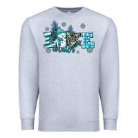 Heather Grey love winter Premium Sweatshirt - AdoDesignShop