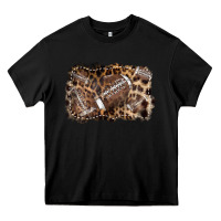 Black Football background leopard Heavy Core Tee - NancyCooperArtShop