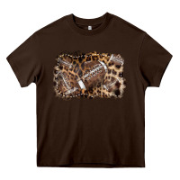 Chocolate Brown Football background leopard Heavy Core Tee - NancyCooperArtShop