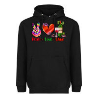 Black peace love wine Heavyweight Hoodie - AdoDesignShop