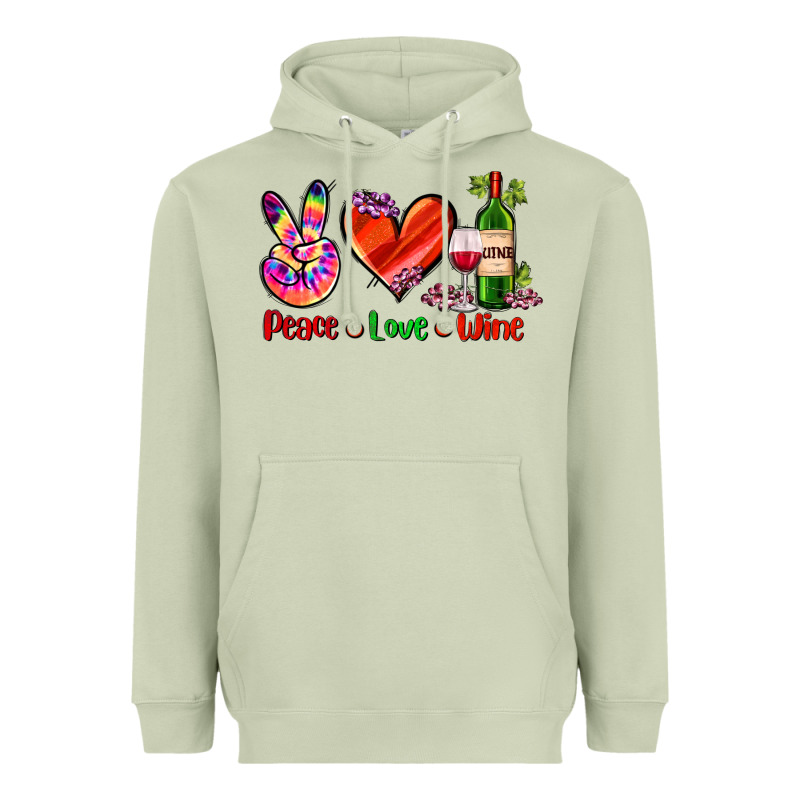 Peace Love Wine Heavyweight Hoodie by AdoDesignShop | Teevron
