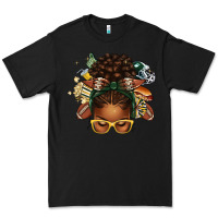 Black american football afro messy bun Premium Tee - texasbilliewilder