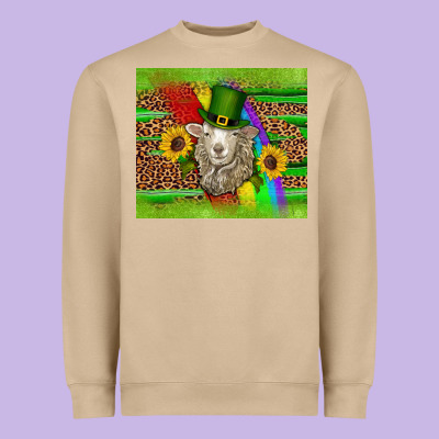 St Patricks Sheep Sunflowers Rainbow Serape Leopard Glitter Heavyweight Sweatshirt Designed By Artiststas