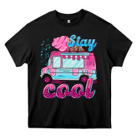 Black Stay cool with ice cream van summer Heavy Core Tee - NancyCooperArtShop