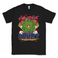 Black My heart is on that court Baseball Classic Tee - HowdyJamesFarm