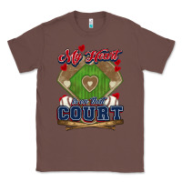 Chestnut My heart is on that court Baseball Classic Tee - HowdyJamesFarm