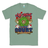 Sage My heart is on that court Baseball Classic Tee - HowdyJamesFarm