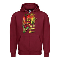 Burgundy juneteenth love Zipper Hoodie - BarkalooDesign