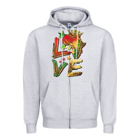 Heather Grey juneteenth love Zipper Hoodie - BarkalooDesign