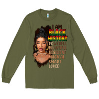 Army Green I am black history black girl Long Sleeve Tee - FaDigitalArtStudio