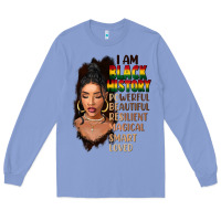 Colony Blue I am black history black girl Long Sleeve Tee - FaDigitalArtStudio