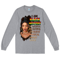 Heather Grey I am black history black girl Long Sleeve Tee - FaDigitalArtStudio