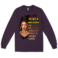 Plum I am black history black girl Long Sleeve Tee - FaDigitalArtStudio
