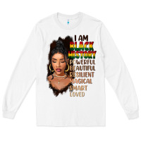 White I am black history black girl Long Sleeve Tee - FaDigitalArtStudio