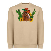 Mushroom western horse cowboy hat cactus sunflowers Heavyweight Sweatshirt - Artiststas