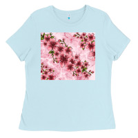 Baby Blue hibiscus flowers with glitter Ladies Tee - TumblerDesignByShophia