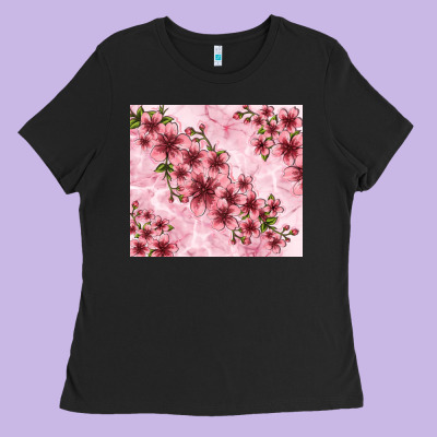 Hibiscus Flowers With Glitter Ladies Tee Designed By Tumblerdesignbyshophia