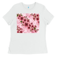 White hibiscus flowers with glitter Ladies Tee - TumblerDesignByShophia