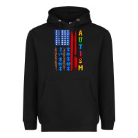 Black autism american flag Heavyweight Hoodie - AdoDesignShop
