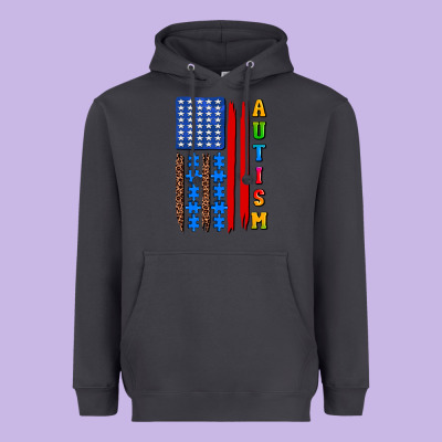 Autism American Flag Heavyweight Hoodie Designed By Adodesignshop