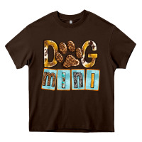 Chocolate Brown Dog Mini with Paw Heavy Core Tee - texasbilliewilder