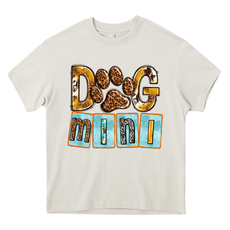 Dog Mini With Paw Heavy Core Tee by texasbilliewilder | Teevron