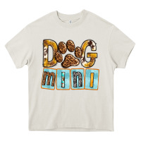 Cream Dog Mini with Paw Heavy Core Tee - texasbilliewilder