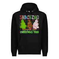 Black Snacking Around The Christmas Tree Premium Hoodie - CowhideDigitalArt