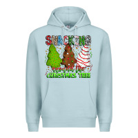 Blue Mist Snacking Around The Christmas Tree Premium Hoodie - CowhideDigitalArt