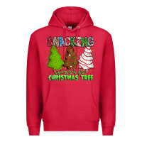 Cardinal Snacking Around The Christmas Tree Premium Hoodie - CowhideDigitalArt