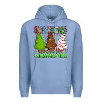 Colony Blue Snacking Around The Christmas Tree Premium Hoodie - CowhideDigitalArt