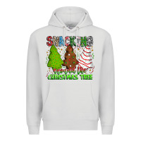 Dove Grey Snacking Around The Christmas Tree Premium Hoodie - CowhideDigitalArt