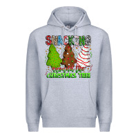 Heather Grey Snacking Around The Christmas Tree Premium Hoodie - CowhideDigitalArt