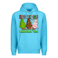 Ocean Blue Snacking Around The Christmas Tree Premium Hoodie - CowhideDigitalArt
