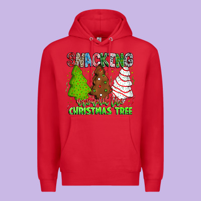 Snacking Around The Christmas Tree Premium Hoodie Designed By Cowhidedigitalart