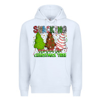 White Snacking Around The Christmas Tree Premium Hoodie - CowhideDigitalArt