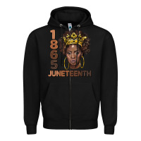 Black 1865 juneteenth black women Zipper Hoodie - BarkalooDesign