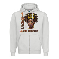 Dove Grey 1865 juneteenth black women Zipper Hoodie - BarkalooDesign