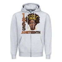 Heather Grey 1865 juneteenth black women Zipper Hoodie - BarkalooDesign