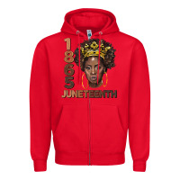 Red 1865 juneteenth black women Zipper Hoodie - BarkalooDesign