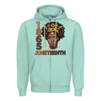 Seafoam 1865 juneteenth black women Zipper Hoodie - BarkalooDesign