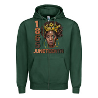 Sports Green 1865 juneteenth black women Zipper Hoodie - BarkalooDesign