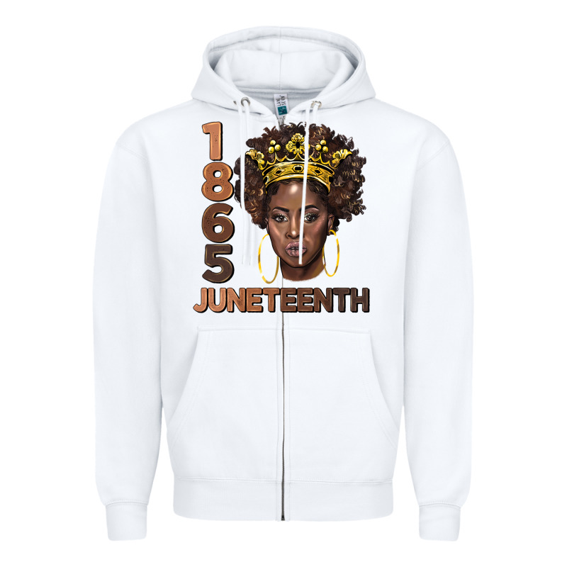 1865 Juneteenth Black Women Zipper Hoodie by BarkalooDesign | Teevron
