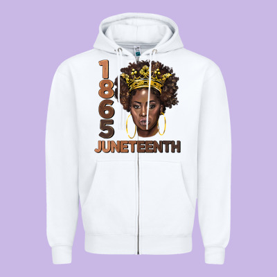 1865 Juneteenth Black Women Zipper Hoodie Designed By Barkaloodesign