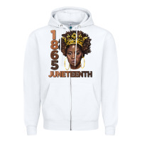 White 1865 juneteenth black women Zipper Hoodie - BarkalooDesign