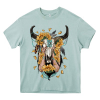Arona sunflower boho bull skull with hands Heavy Core Tee - RanaPortraitStore