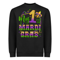 Black my first mardi gras glitter fleur de lis Heavyweight Sweatshirt - Artiststas